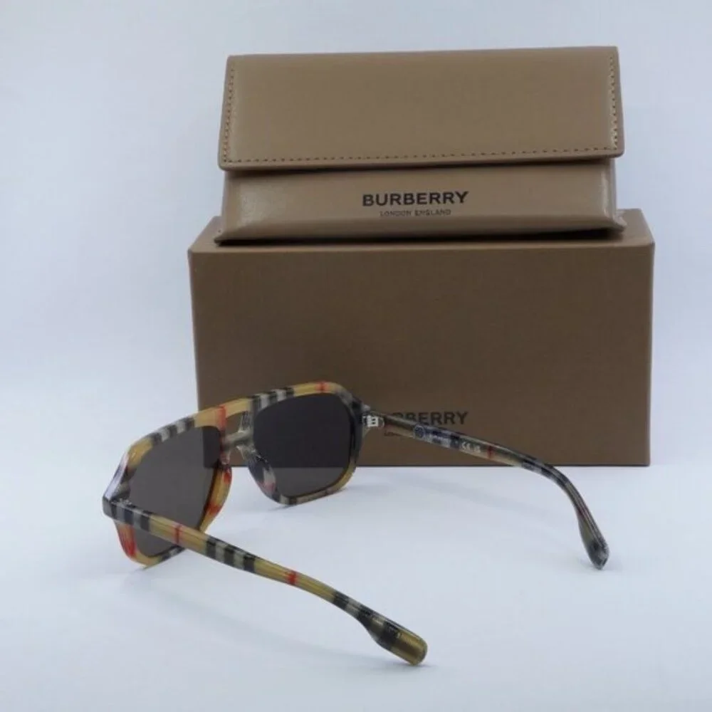 Burberry Kids JB4340 377873 Aviator Sunglasses - Vintage Check/Dark Brown